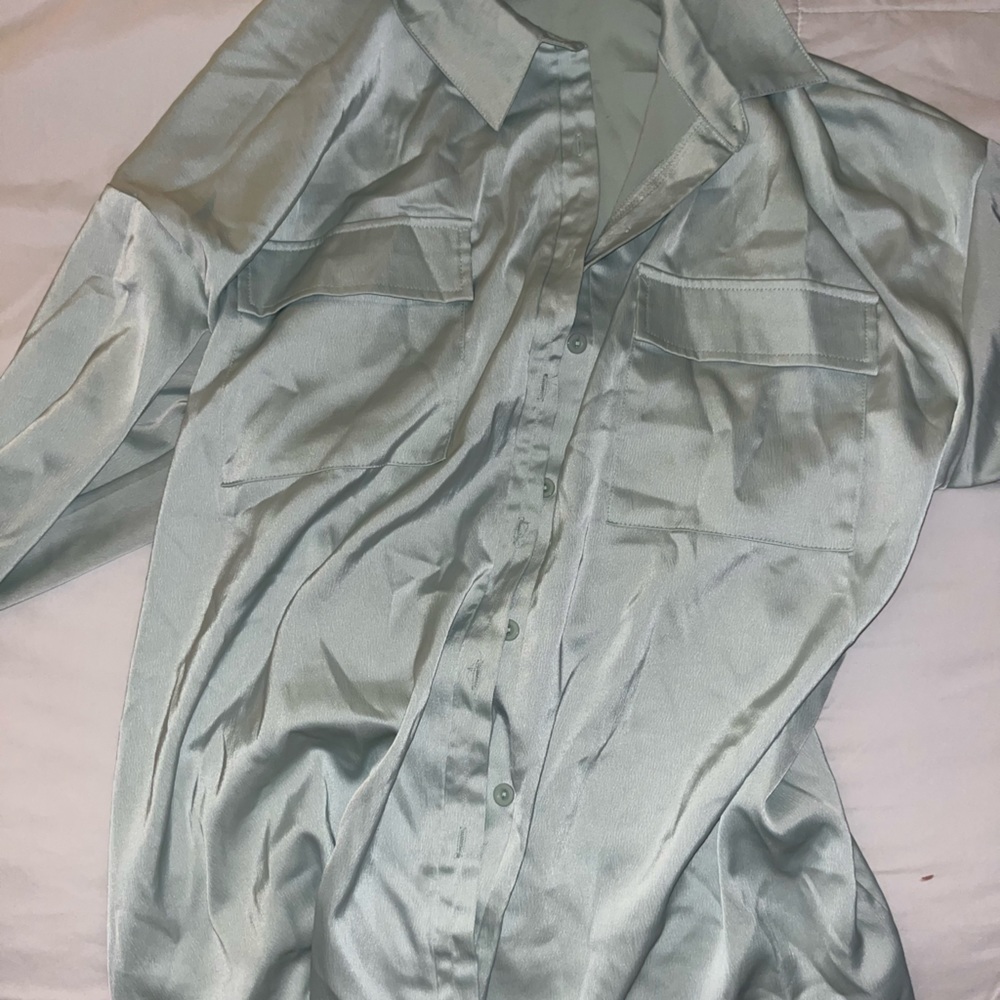 Shein oversized silk shirt